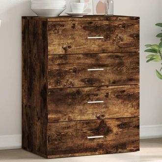 Berkfield Home Sideboard Smoked Oak 60x39x80 cm Engineered Wood in Brown | Size: 60 x 39 x 80 cm