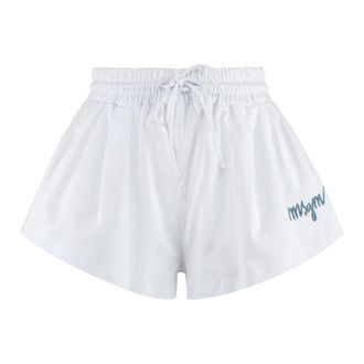 Msgm Msgm, Korte Broeken, Dames, Wit, M, Katoen, Cotton Shorts