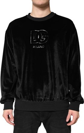 Dolce & Gabbana Black DG Logo Crew Neck Sweatshirt Mens Sweater