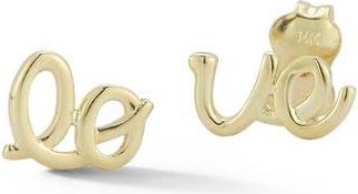 Ember Fine Jewelry 14K Love Stud Earrings in Gold at Nordstrom Rack