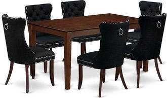 East West Furniture 7 Piece Dining Table Set Consists of a Rectangle Kitchen Table