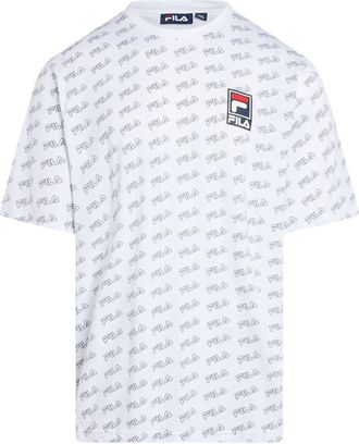 Fila Mens White T-Shirt Flat Print, white, L