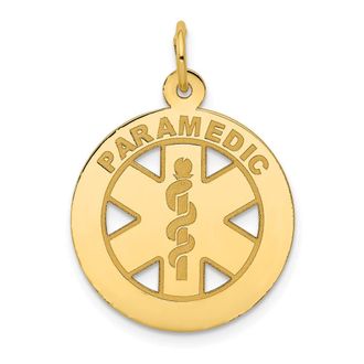 Diamond2Deal 14k Yellow Gold Medium PARAMEDIC Medical Pendant