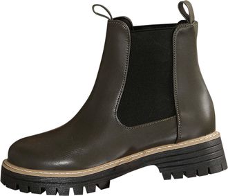 Generic Army Green Mid Calf Boots with Supportive Heel for A Secure and Chic Footwear Choice for Cool Seasons