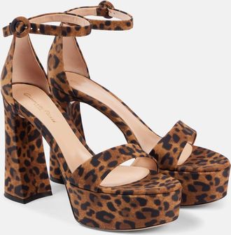 Gianvito Rossi Sandali con stampa leopardata