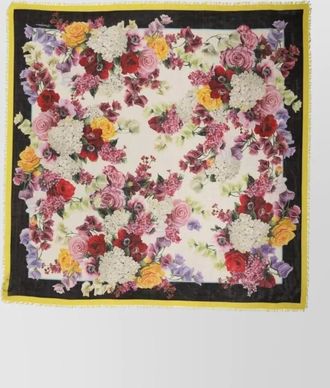Dolce & Gabbana cashmere silk floral square scarf