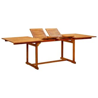 Berkfield Home Garden Dining Table (160-240)x100x75 cm Solid Acacia Wood in Brown
