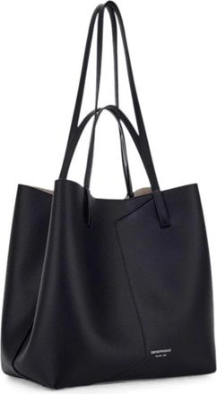 Emporio Armani 1981 Pebbled Leather Tote - Dames - Shoppers - Zwart - ONE Size - Leer - Tassen