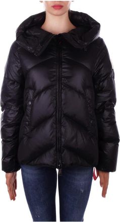 Afterlabel Zwarte jas met capuchon en ritssluiting - Dames - Winterjassen - Zwart - L - Jassen