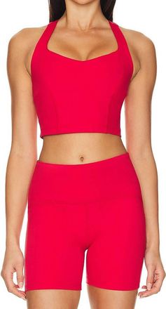 Beyond Yoga Powerbeyond Racerback Cropped Tank In Retro Red