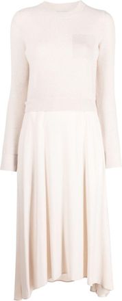 PESERICO contrasting-stitch knitted midi dress - women - Viscose/Wool/Metallic Fibre/Elastane/Virgin Wool/Silk/Cashmere - 40 - Pink