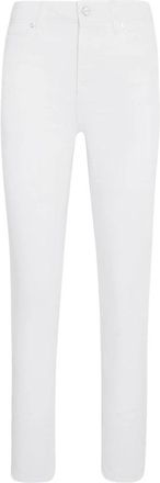 Kiton High-Waisted Slim-Fit Katoenen Broek - Dames - Slim Fit Jeans - Wit - XS - Katoen - Jeans