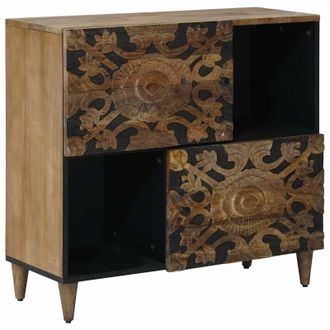 vidaXL Aparador Marr&oacute;n 80 X 33,5 X 75 Cm Madera De Mango Maciza Vidaxl