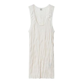 Toteme Short Dresses, female, Beige, Size: S Crinkled Knit Tank