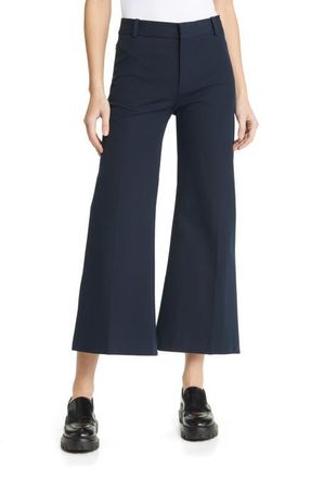 Frame Denim Le Crop Palazzo Wide Leg Trousers in Navy at Nordstrom, Size 10