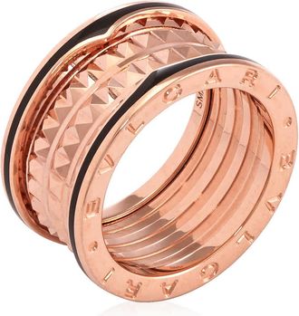 Bulgari 18k Rose Gold B.zero1 Rock Four-band Ring, Size 56