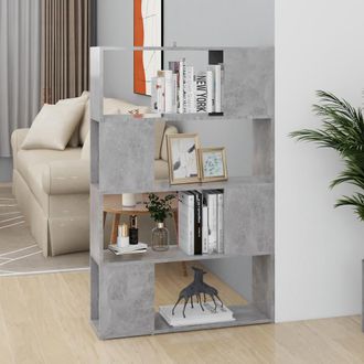 vidaXL Vidaxl - Librer&iacute;a Separador Contrachapada Gris Hormig&oacute;n 80x24x124,5 Cm