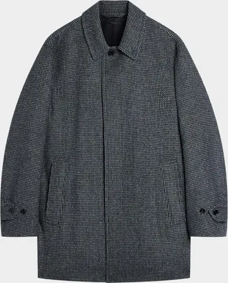 Dunhill Men & apos;s Wool, Silk & Cashmere Nailhead Short Car Coat