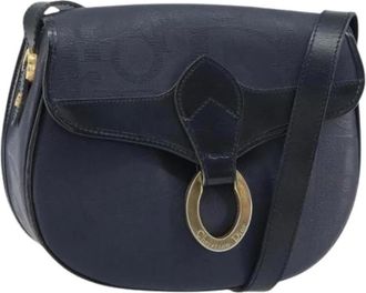 Dior Pre-owned Cross Body Bags, female, Blue, Size: ONE SIZE Pre-owned Vintage Trotter Canvas Shoulder Bag