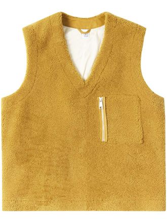 Winnie New York Gilet in shearling con scollo a V - Giallo