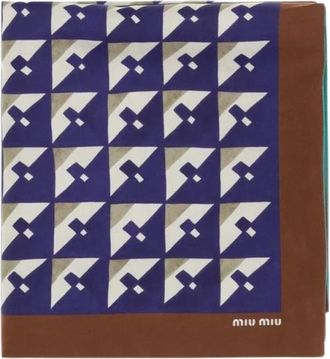 Miu Miu Zijden sjaal met geometrische print - Dames - Accessoires - Veelkleurig - Maat: ONE Size Zijde