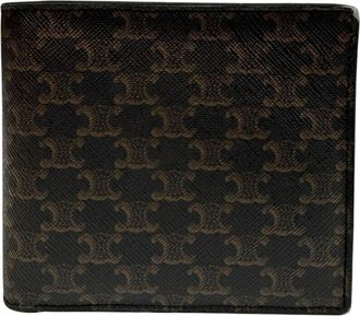 Celine Black Brown Pvc Leather Wallet (Bi-Fold) (Pre-Owned)