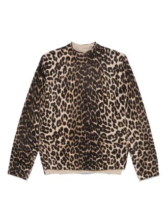 Seventy leopard-print sweater - women - Fabric - L - Brown