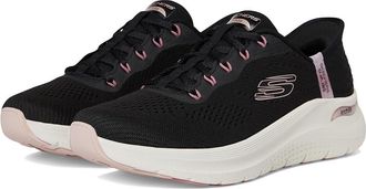 Skechers Arch Fit 2.0 Easy Chic Hands Free Slip-Ins Womens Shoes Black Rose Gold : 5.5 B - Medium, Textile