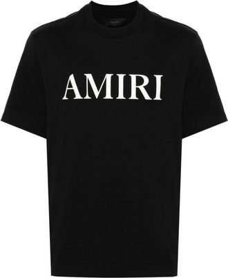 Amiri Crew Neck T-Shirt With Rubberized Logo Detail