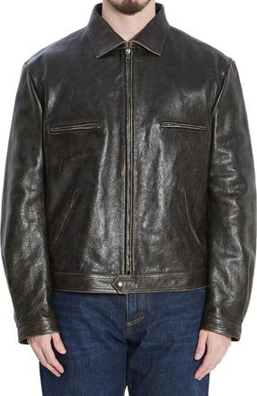 Dolce & Gabbana Black Solid Leather Jacket