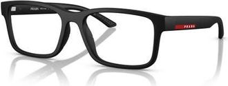 Prada 54mm Rectangle optical glasses in Black at Nordstrom
