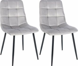 Clp Set di 2 sedie da pranzo Tilde grigio Velluto