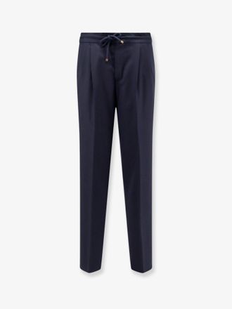 Brunello Cucinelli Pantaloni in lana vergine con coulisse regolabile - BRUNELLO CUCINELLI - gender_Man