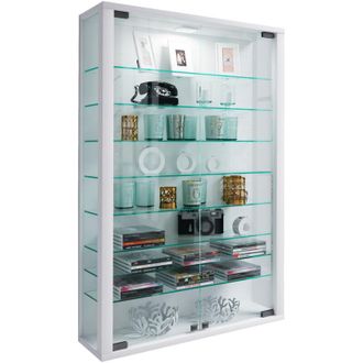 ebuy24 Ebuy24 - Vetrina in vetro vcm sospesa Vetrina vetrina con vetro di sicurezza esg Dimensioni: a. 91 x l. 59 x t. 18 cm Vetrina appesa vetro Moderno e