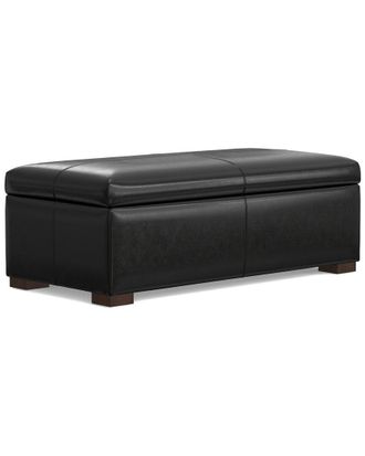 Simpli Home Gabbie 48in Contemporary Rectangle Rectangular Storage Ottoman