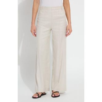 Lyss&eacute; Gabriela High Waist Linen Blend Pants in Flax Linen at Nordstrom, Size X-Large