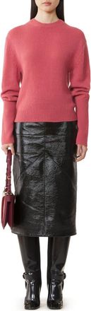 Lanvin Cashmere Sweater With Grosgrain Detail in Old Pink at Nordstrom, Size X-Large