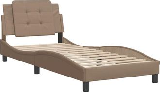 vidaXL Vidaxl - Estructura Cama Sin Colch&oacute;n Cuero Sint&eacute;tico Capuchino 100x200cm