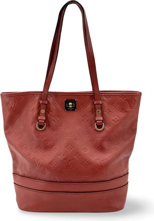 Louis Vuitton Citadine Monogram Empreinte Leather Red Leather Handbag (Pre-Owned)