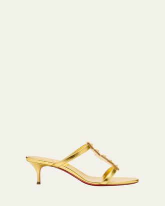 Christian Louboutin Diwalina Spike Metallic Nappa Leather Sandals