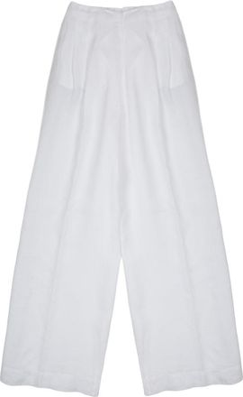 120% Lino Wide-Leg Linen High Waist Pants