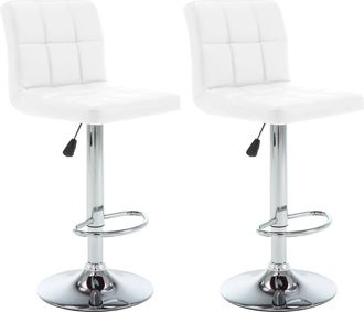 vidaXL Taburetes De Cocina 2 Unidades Cuero Sint&eacute;tico Blanco Vidaxl
