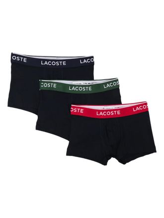 Lacoste Drie boxershorts met logoband - Blauw