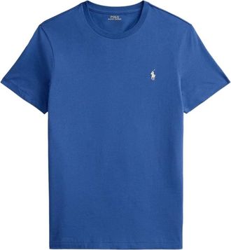 Polo Ralph Lauren Custom Slim Fit Jersey Crewneck T-Shirt - Heren - T-shirts - Blauw - S - Katoen - Tops