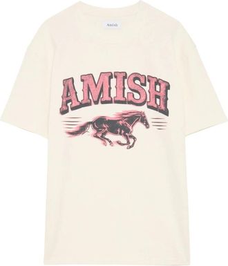 Amish Jersey Wild Horse SW - Heren - T-shirts - Wit - L - Katoen - Tops