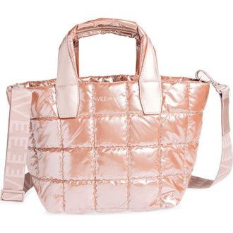 VeeCollective Small Porter Water Repellent Quilted Recycled Nylon Tote in Gin Fizz Metallic at Nordstrom