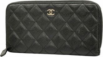 Chanel Grained Calfskin Long Wallet (Bi-Fold) (Pre-Owned)