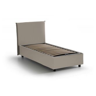 Dmora Dmora - Cama Individual Day, Cama Contenedor Con Tapizado En Ecopiel, 100% Made In Italy, Apertura Frontal, Adecuado Para Colch&oacute;n 80x200 Cm, T&oacute;rtola