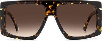 Victoria Beckham 59mm Rectangular Sunglasses in Havana/Brown Sf at Nordstrom