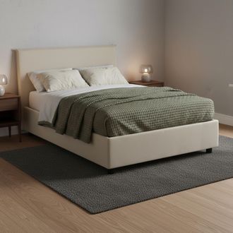 Dmora Dmora - Cama De Plaza Y Media Dacer, Cama Contenedor Con Revestimiento De Tela, 100% Made In Italy, Apertura Frontal, Adecuado Para Colch&oacute;n Cm 120x190